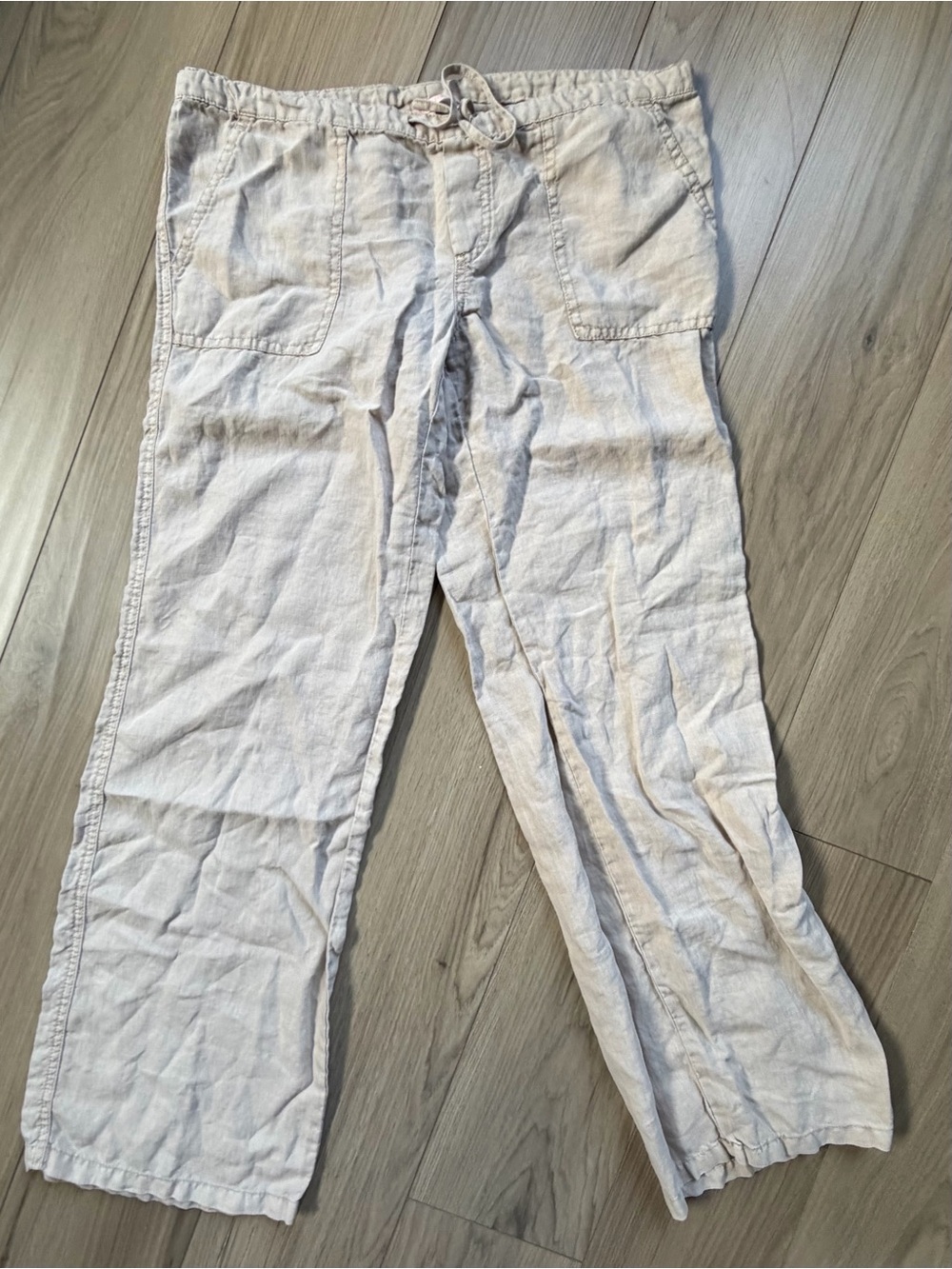 Victoria’s Secret Lightweight Linen Drawstring Pants - Light Beige Sz 6